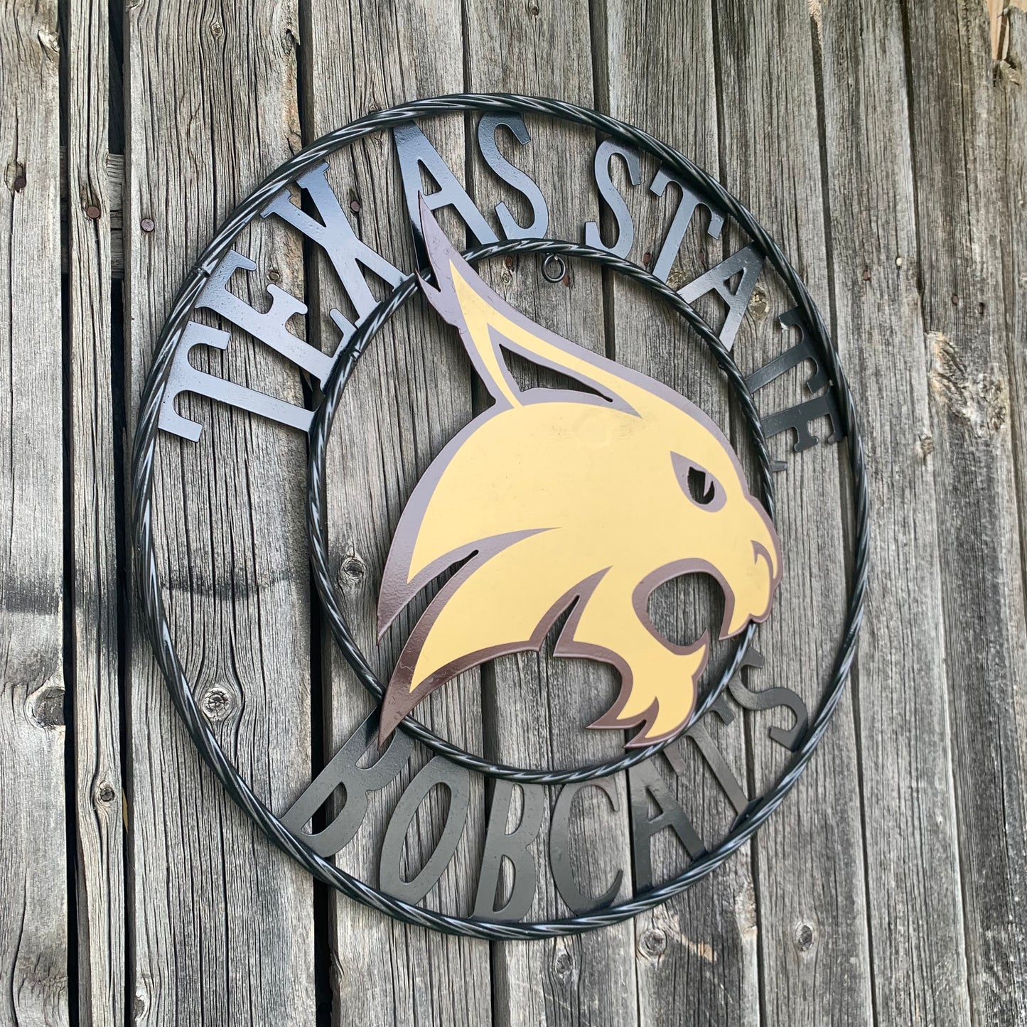 12",18",24",32",36" TEXAS STATE BOBCATS CUSTOM METAL VINTAGE CRAFT TEAM SIGN WESTERN HOME DECOR HANDMADE