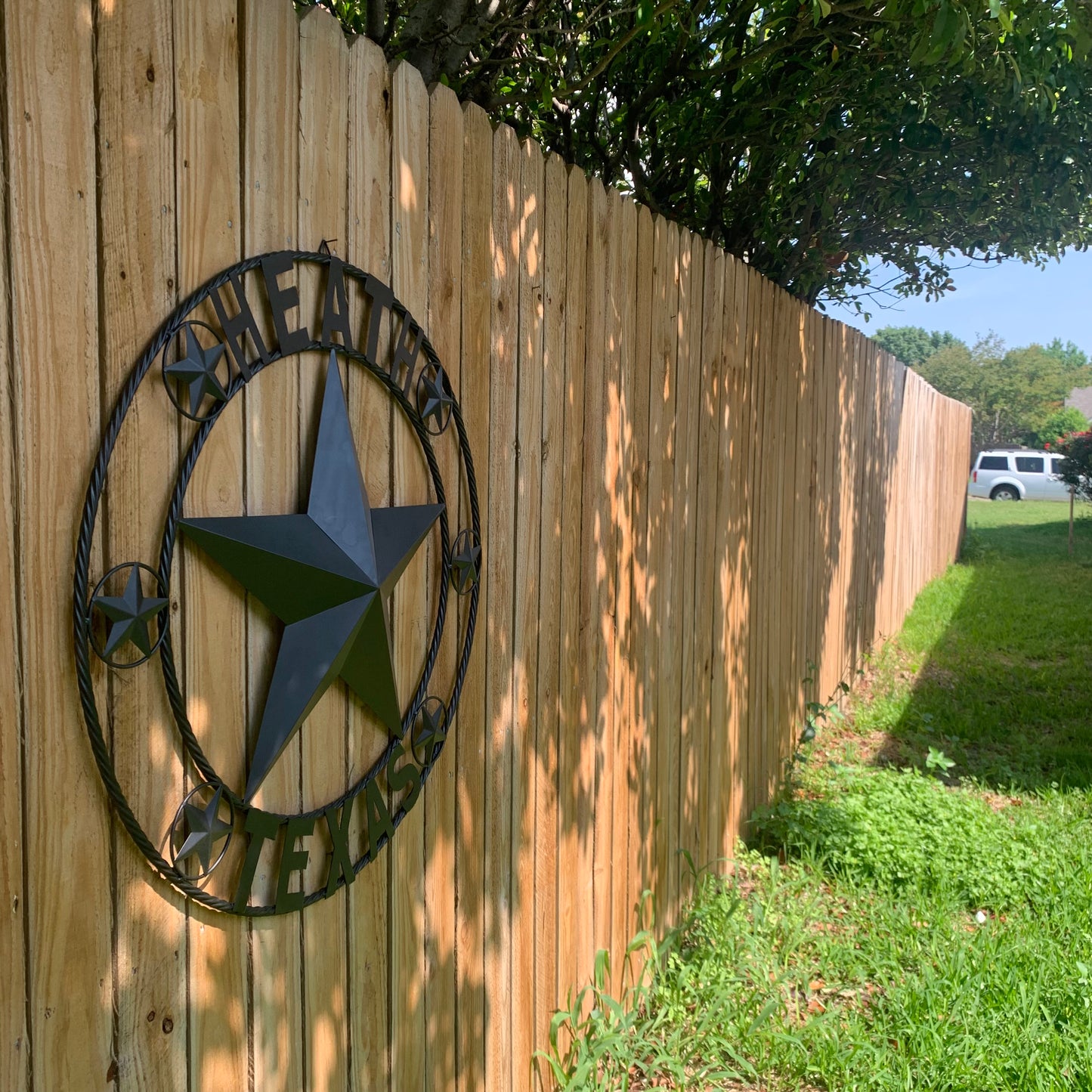 HEATH TEXAS STYLE CUSTOM STAR NAME BARN METAL STAR 3d TWISTED ROPE RING WESTERN HOME DECOR HANDMADE RUSTIC BLACK 24",32",34",36",40",42",44",46",50"