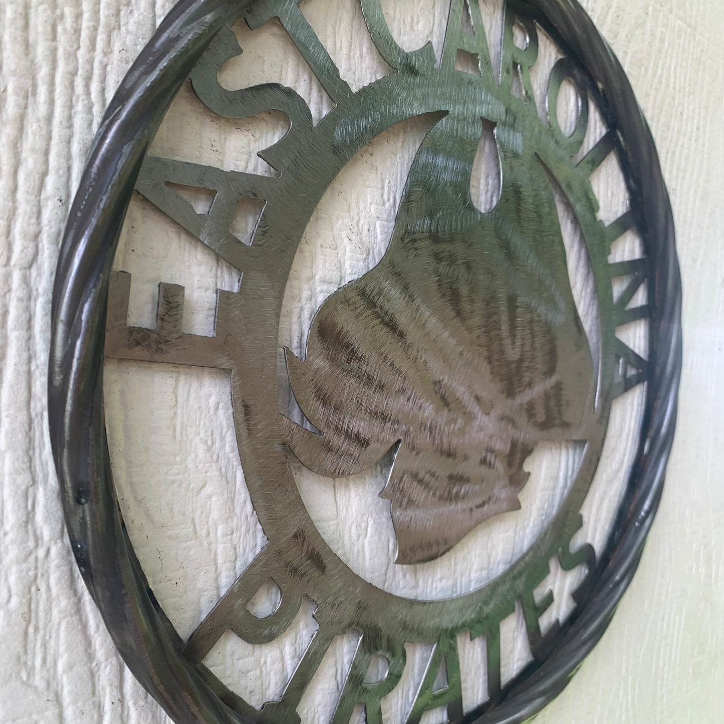EAST CAROLINA CUSTOM RAW METAL VINTAGE CRAFT WALL ART TEAM SIGN HANDMADE