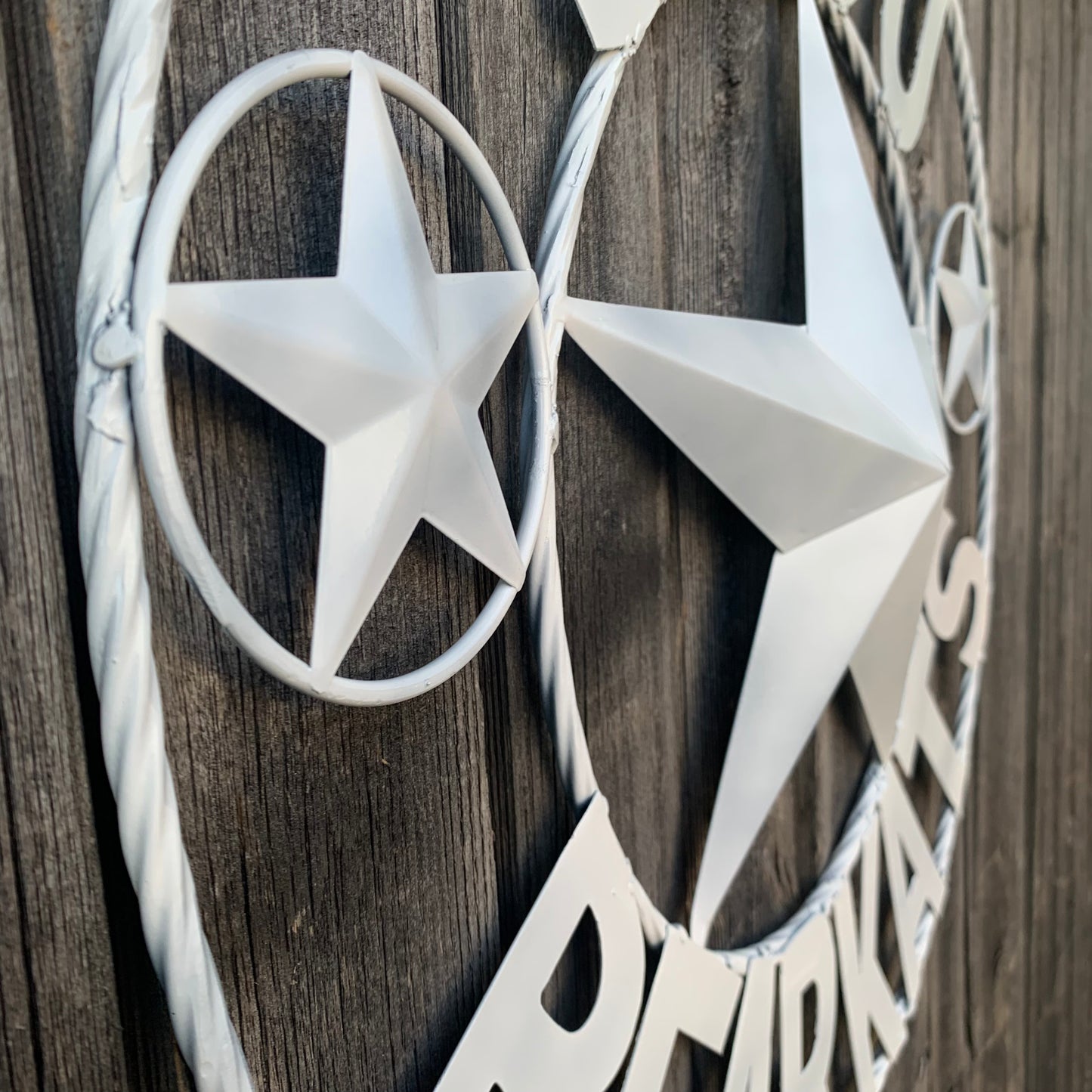 24",32" SHSU SAM HOUSTON BEARKATS RUSTIC WHITE METAL CUSTOM VINTAGE CRAFT RUSTIC BLACK TEAM STAR HANDMADE