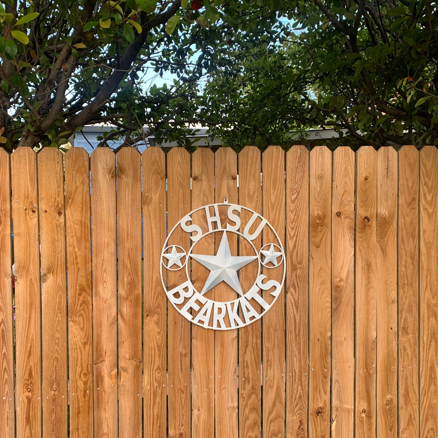 24",32" SHSU SAM HOUSTON BEARKATS RUSTIC WHITE METAL CUSTOM VINTAGE CRAFT RUSTIC BLACK TEAM STAR HANDMADE