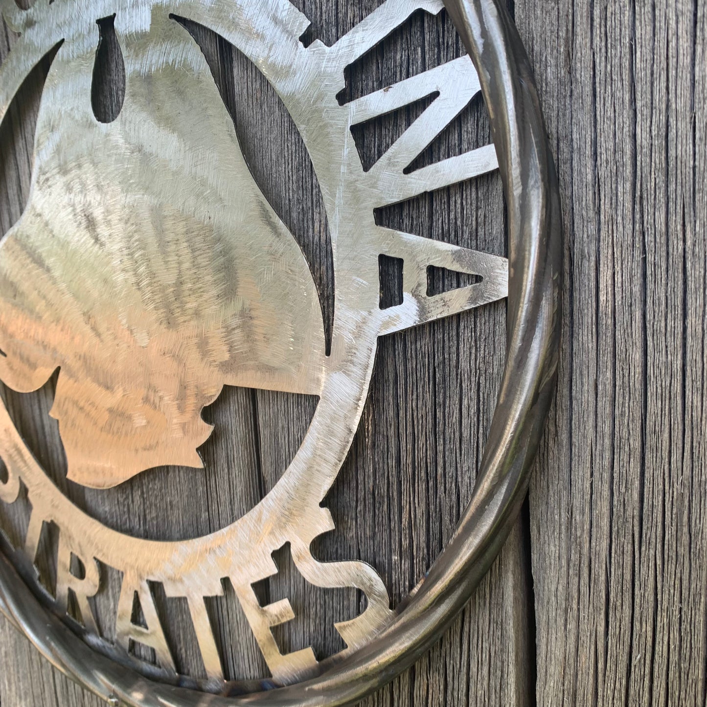 EAST CAROLINA CUSTOM RAW METAL VINTAGE CRAFT WALL ART TEAM SIGN HANDMADE