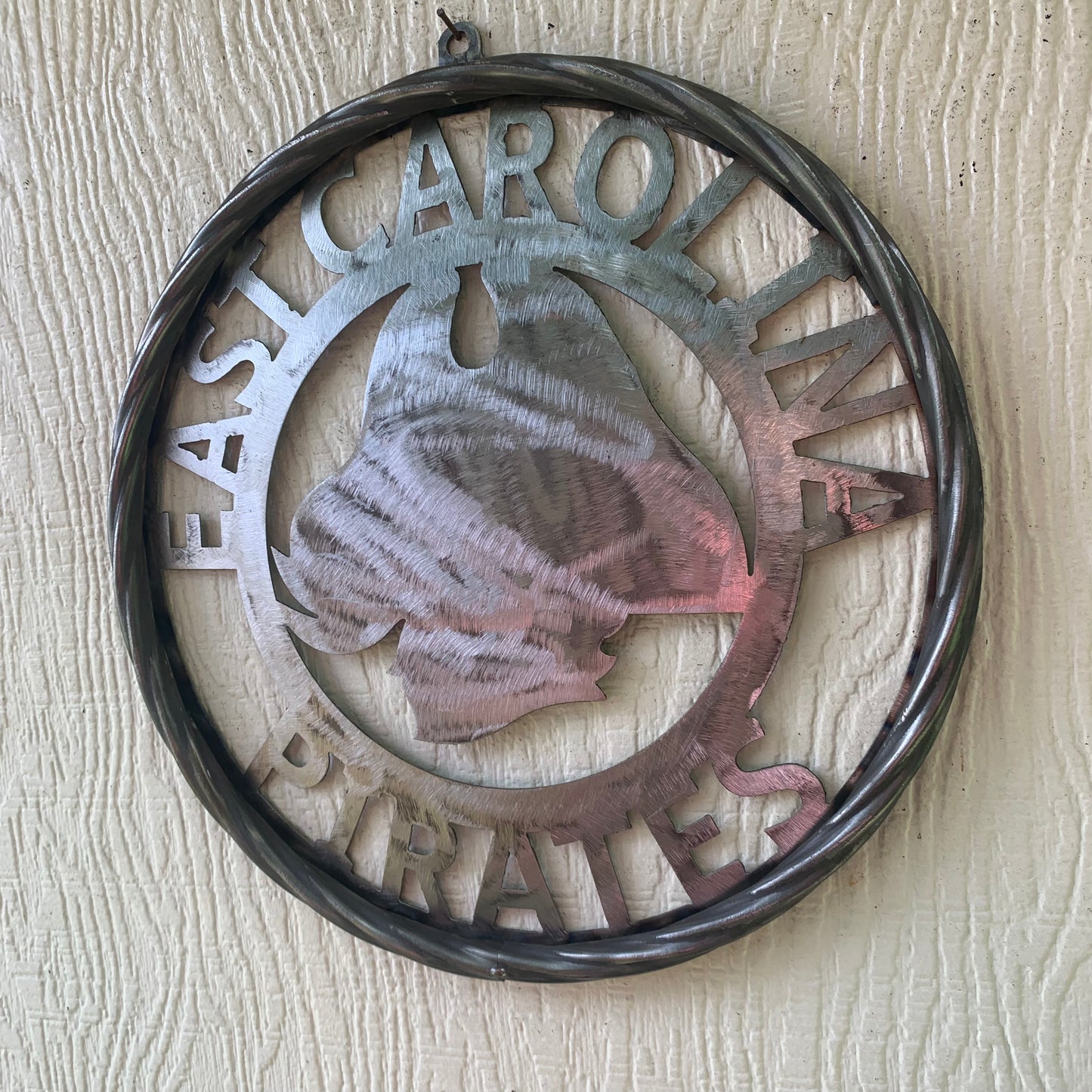 EAST CAROLINA CUSTOM RAW METAL VINTAGE CRAFT WALL ART TEAM SIGN HANDMADE