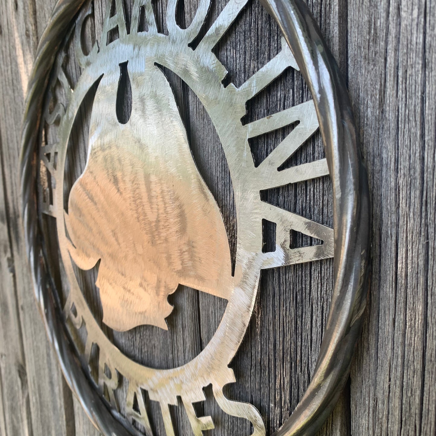 EAST CAROLINA CUSTOM RAW METAL VINTAGE CRAFT WALL ART TEAM SIGN HANDMADE