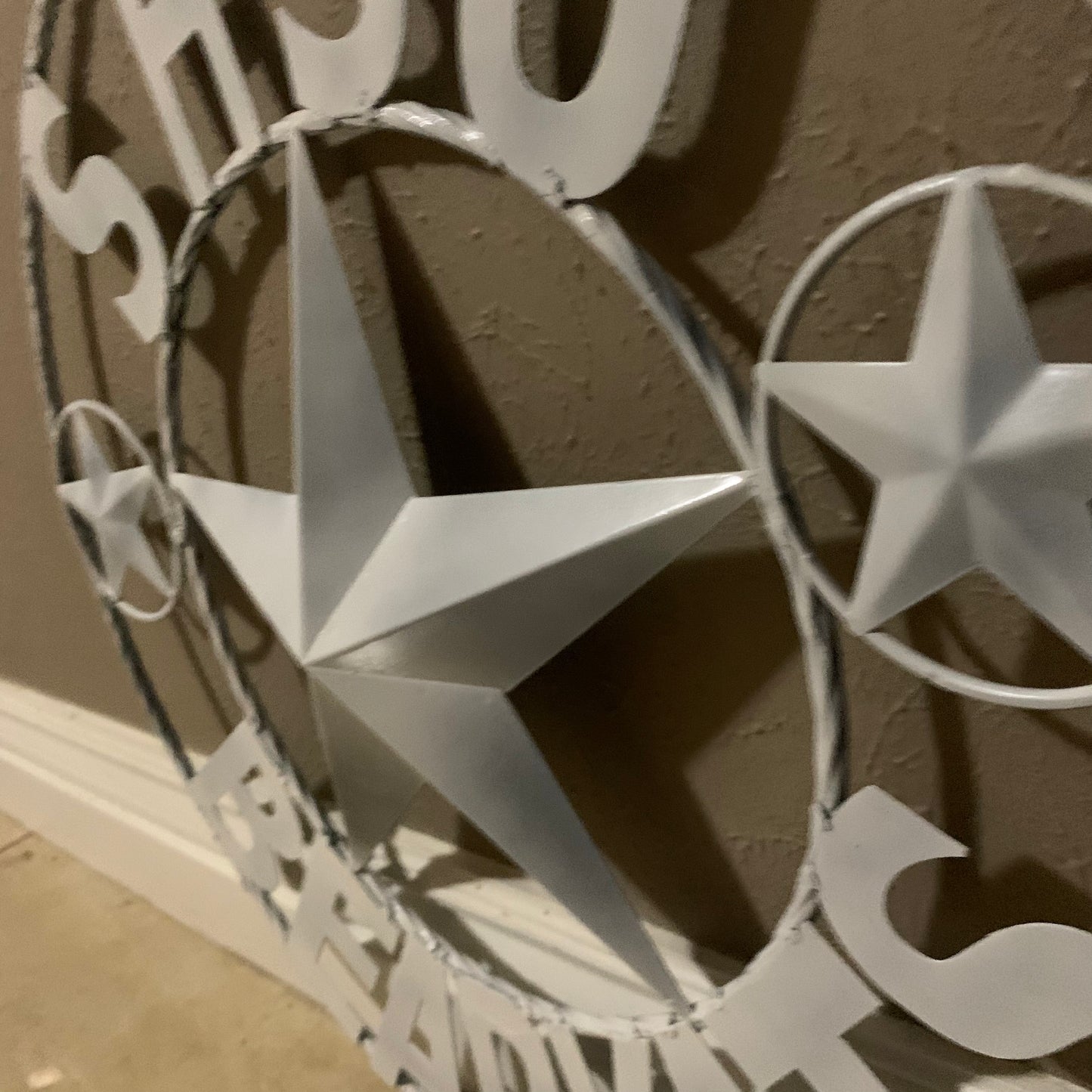 24",32" SHSU SAM HOUSTON BEARKATS RUSTIC WHITE METAL CUSTOM VINTAGE CRAFT RUSTIC BLACK TEAM STAR HANDMADE