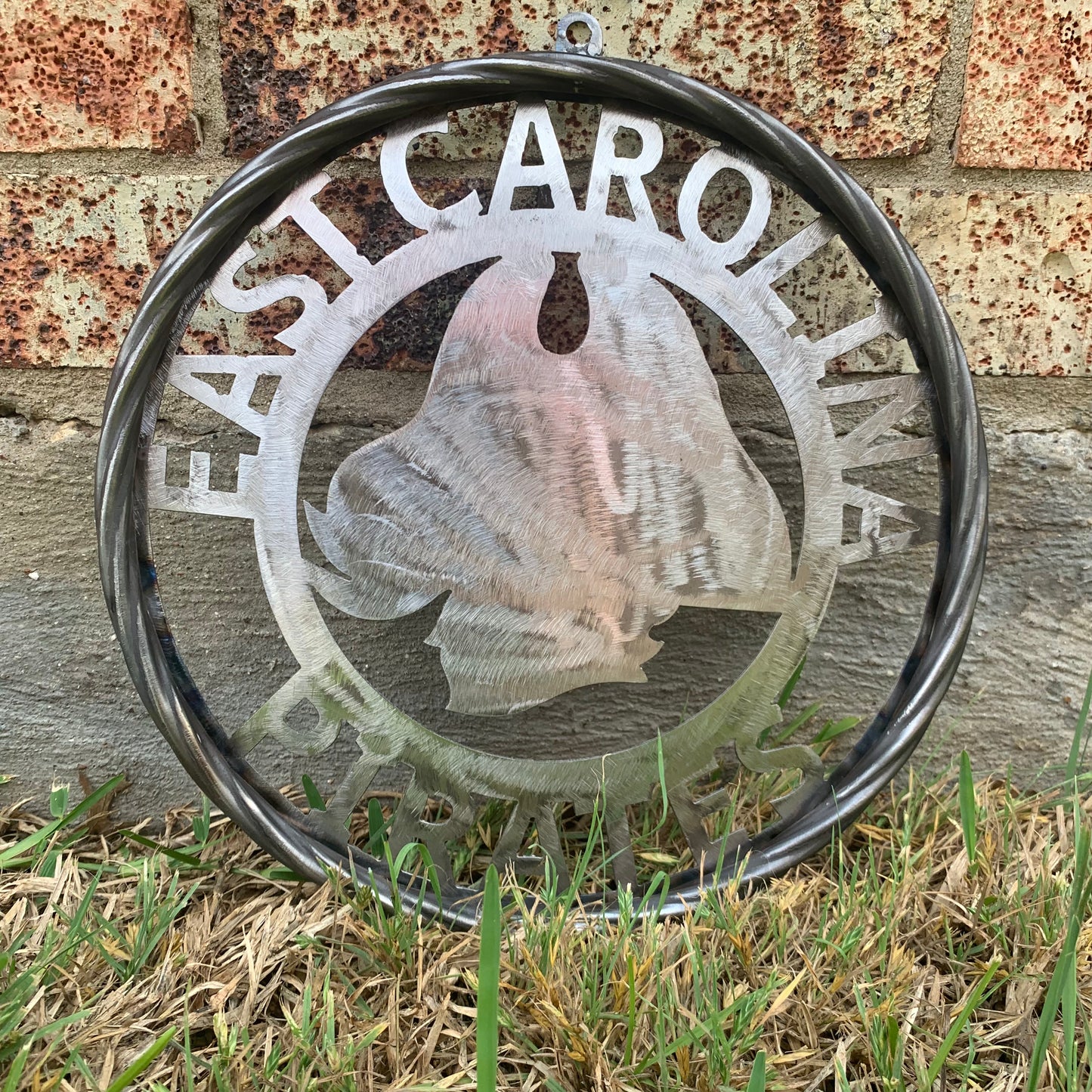 EAST CAROLINA CUSTOM RAW METAL VINTAGE CRAFT WALL ART TEAM SIGN HANDMADE