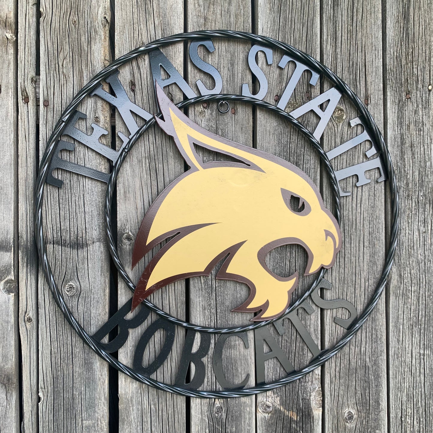 12",18",24",32",36" TEXAS STATE BOBCATS CUSTOM METAL VINTAGE CRAFT TEAM SIGN WESTERN HOME DECOR HANDMADE