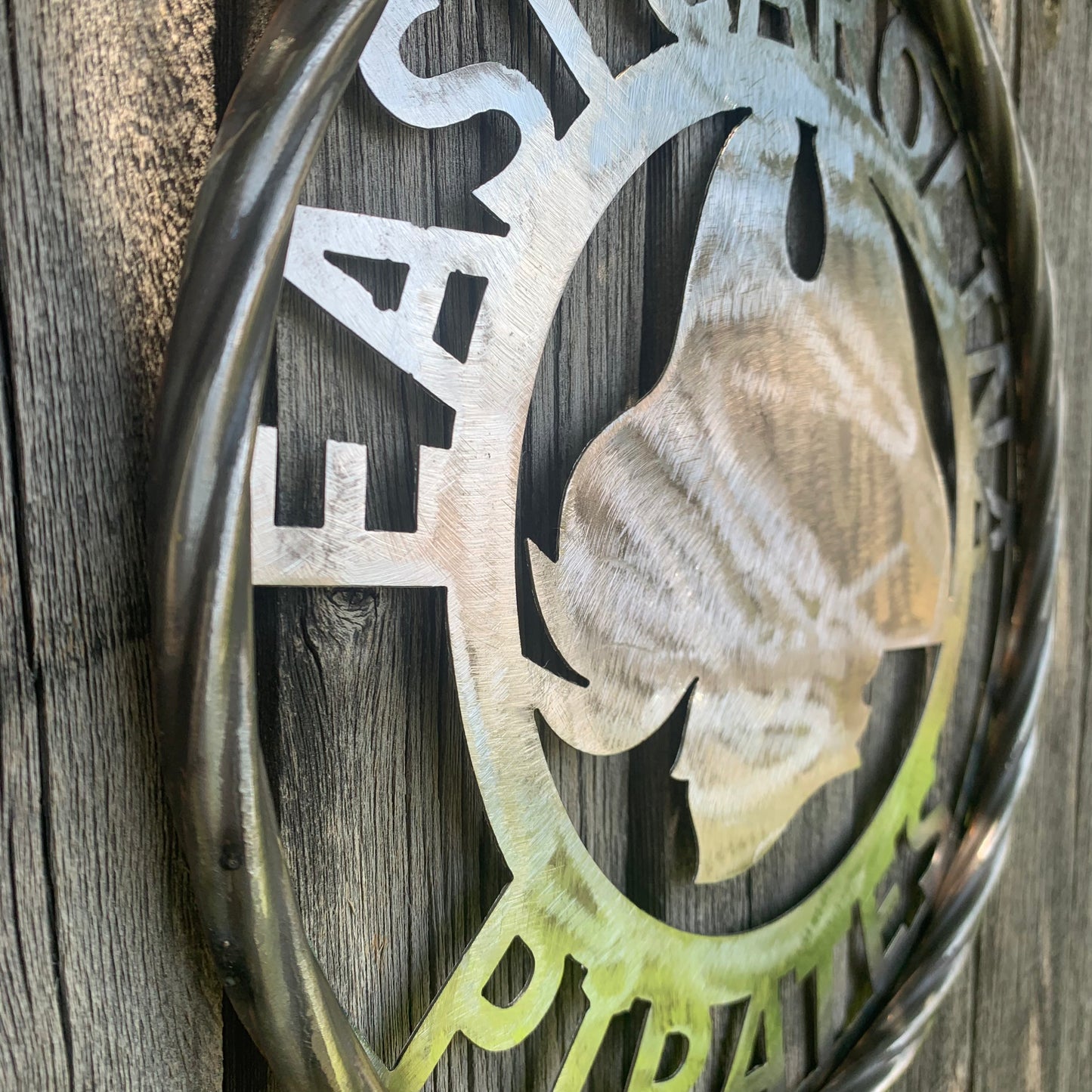 EAST CAROLINA CUSTOM RAW METAL VINTAGE CRAFT WALL ART TEAM SIGN HANDMADE