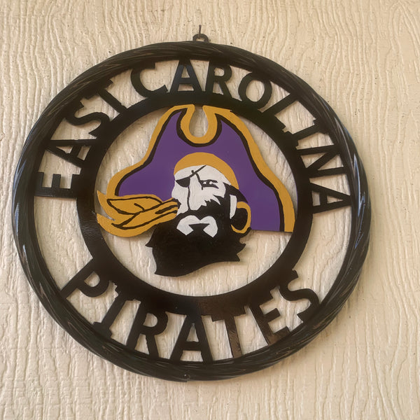 EAST CAROLINA CUSTOM METAL VINTAGE CRAFT SIGN TEAM ART WESTERN HOME DECOR HANDMADE