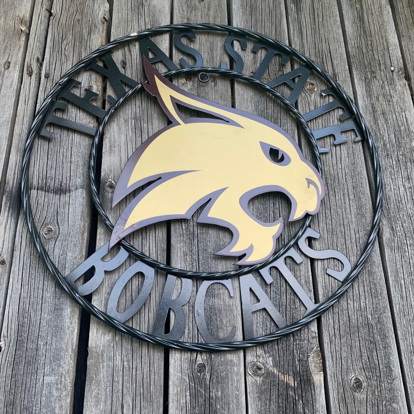 12",18",24",32",36" TEXAS STATE BOBCATS CUSTOM METAL VINTAGE CRAFT TEAM SIGN WESTERN HOME DECOR HANDMADE