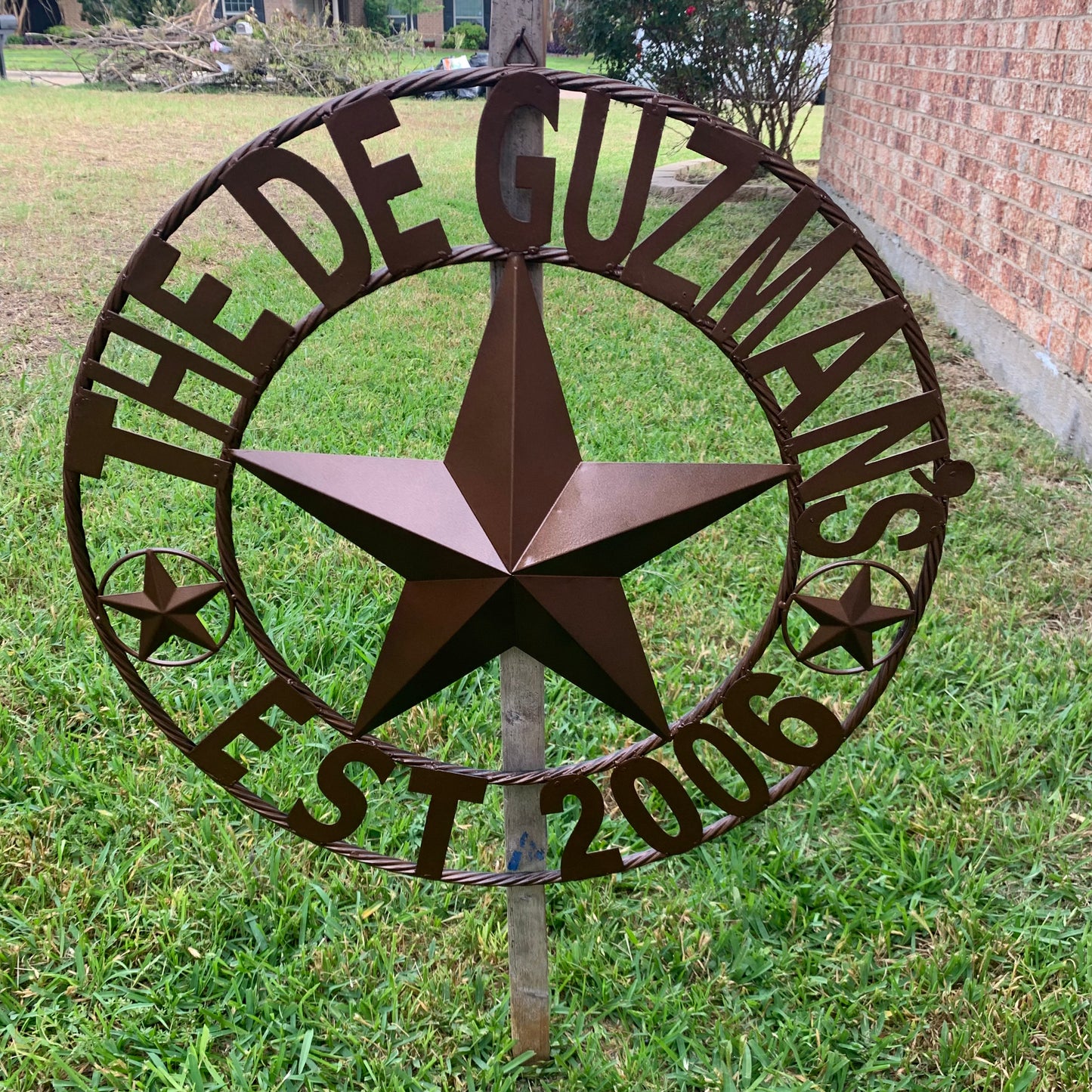 GUZMAN STYLE CUSTOM STAR NAME BARN METAL STAR 3d TWISTED ROPE RING WESTERN HOME DECOR RUSTIC  BRONZE HANDMADE 24",32",34",36",40",42",44",46",50"