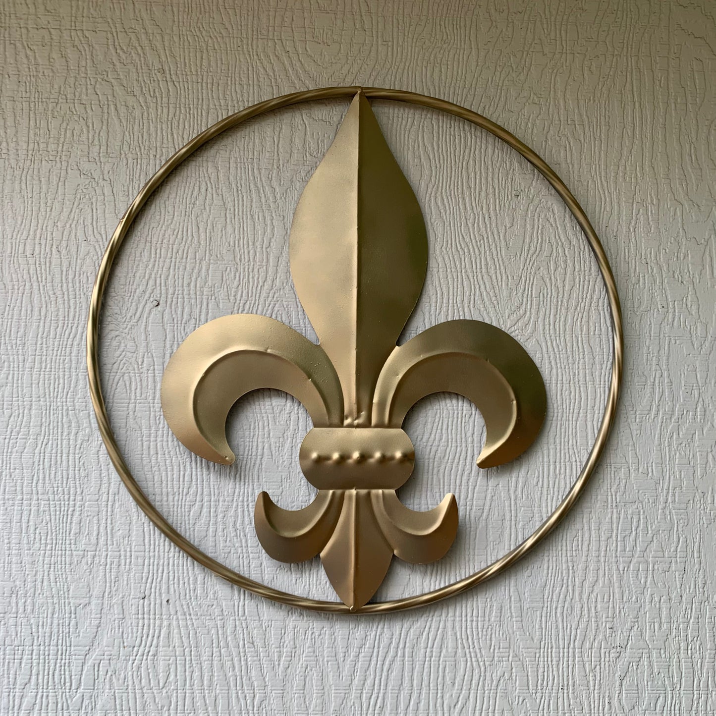 24" GOLD FLEUR DE LIS METAL SIGN WESTERN HOME DECOR HANDMADE NEW ART #EH10149
