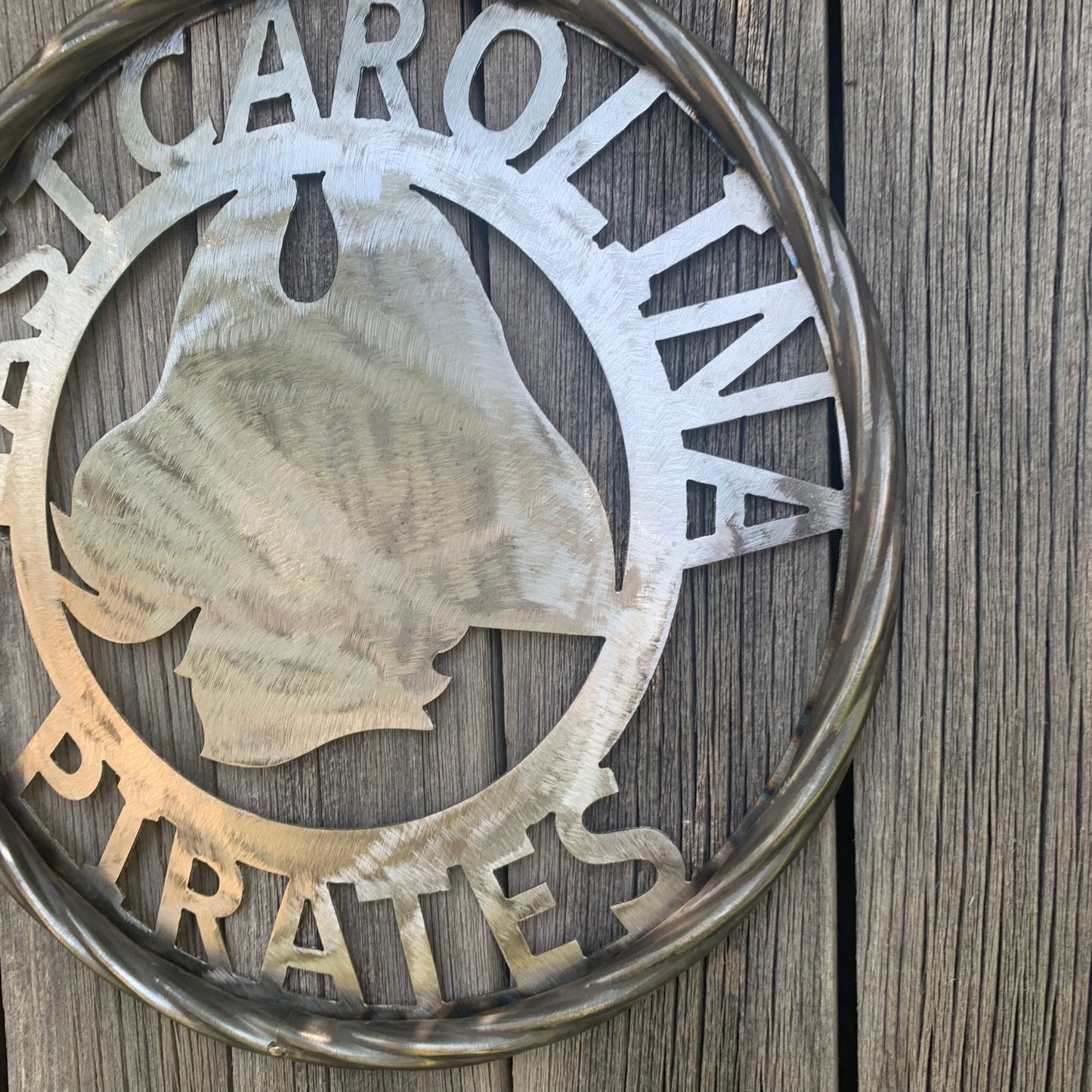 EAST CAROLINA CUSTOM RAW METAL VINTAGE CRAFT WALL ART TEAM SIGN HANDMADE