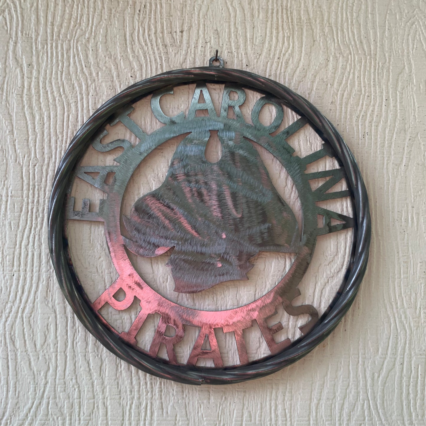EAST CAROLINA CUSTOM RAW METAL VINTAGE CRAFT WALL ART TEAM SIGN HANDMADE