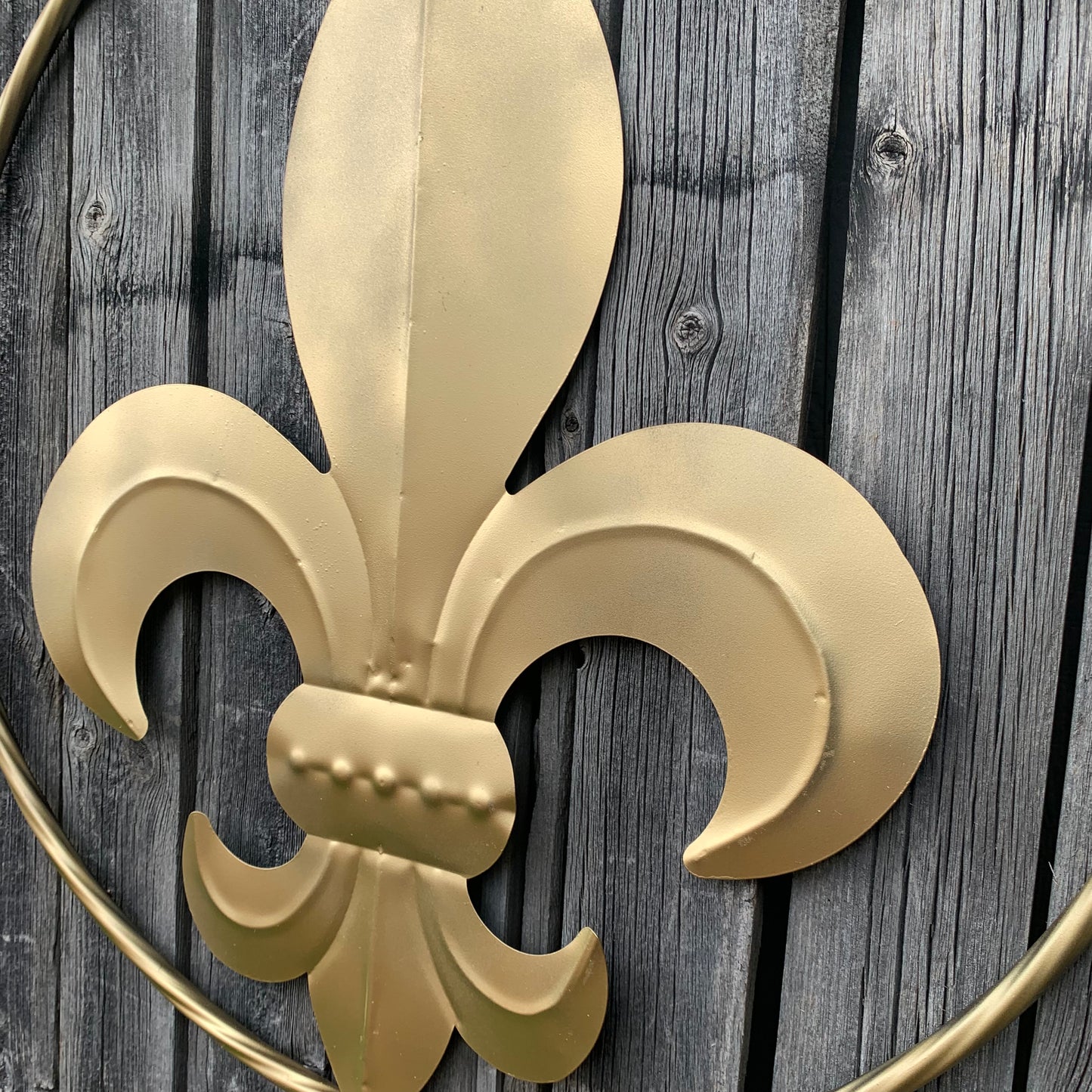 24" GOLD FLEUR DE LIS METAL SIGN WESTERN HOME DECOR HANDMADE NEW ART #EH10149