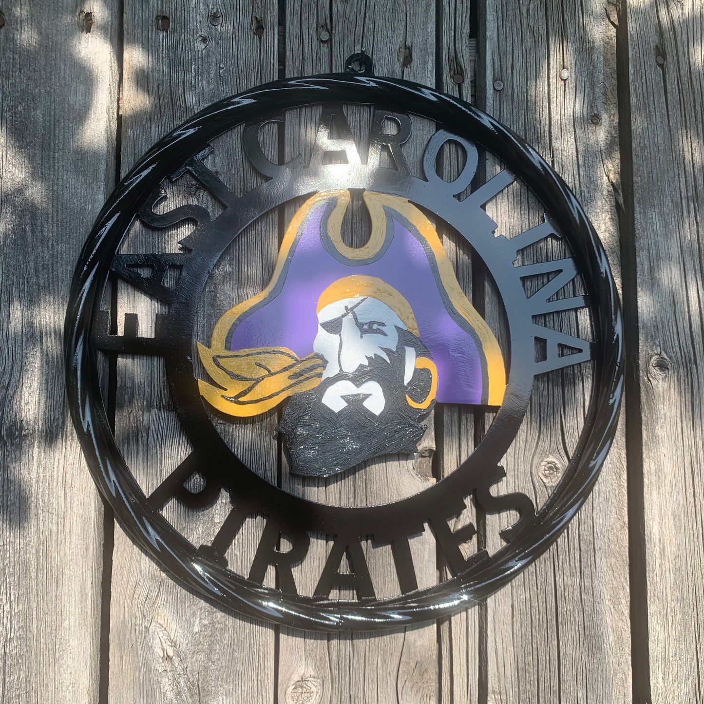 EAST CAROLINA CUSTOM METAL VINTAGE CRAFT SIGN TEAM ART WESTERN HOME DECOR HANDMADE