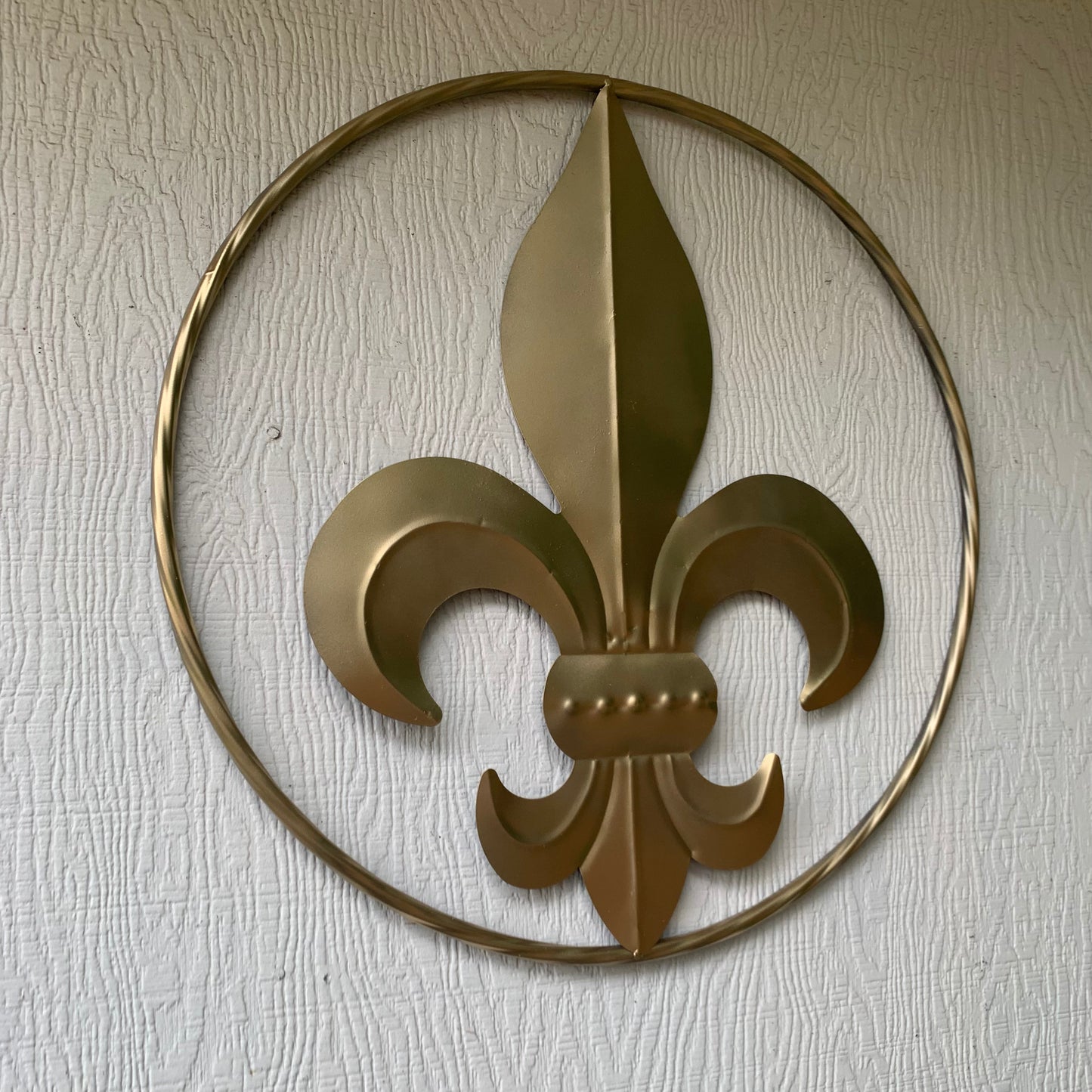 24" GOLD FLEUR DE LIS METAL SIGN WESTERN HOME DECOR HANDMADE NEW ART #EH10149