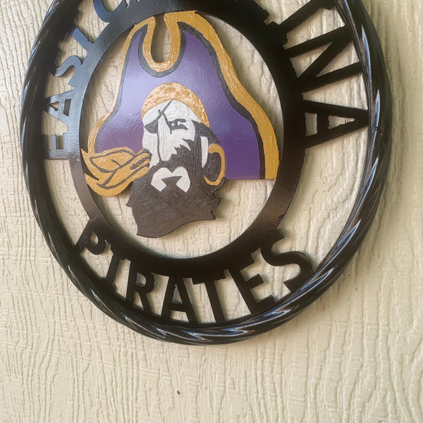 EAST CAROLINA CUSTOM METAL VINTAGE CRAFT SIGN TEAM ART WESTERN HOME DECOR HANDMADE