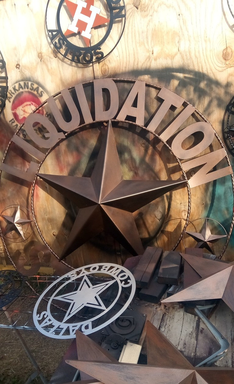 4,5,6 FOOT LARGE OVERSIZE CUSTOM NAME BARN METAL STAR 3d WITH TWISTED ROPE RING DESIGN METAL WALL ART WESTERN HOME DECOR VINTAGE RUSTIC BROWN NEW HANDMADE, 48",60",72" NEW HANDMADE