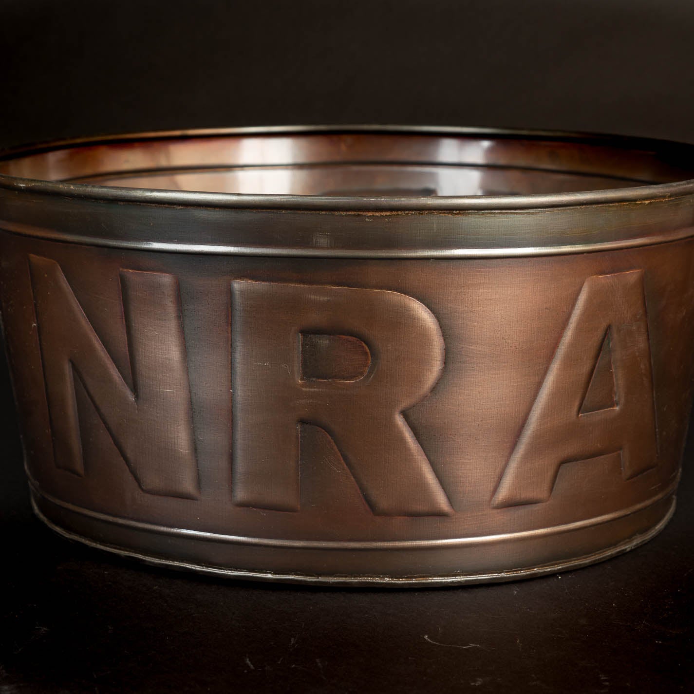 17" NRA ROUND TUB BEVERAGE BUCKET, PLANTER, FIREPLACE DECOR WESTERN HOME DECOR NEW #EH12491