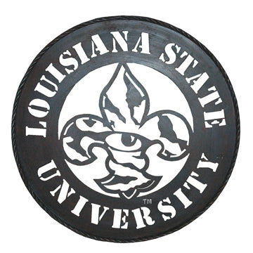 LOUISIANA STATE UNIVERSITY RUSTIC SILVER GREY VINTAGE METAL CRAFT TEAM SIGN OFFICIAL LICENSED PRODUCT #EH12947