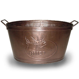 18" RMEF TUB BEVERAGE BUCKET PLANTER FIREPLACE PARTY RUSTIC WESTERN HOME DECOR NEW #EH12494