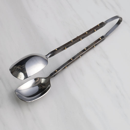 BLACK GOLD 9" DOTS  ICE TONG KITCHEN WARE WESTERN HOME DECOR SCOOP ART NEW #IH_15697  --FREE SHIPPING