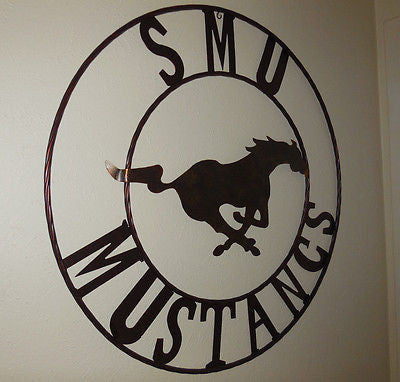 12",18",24",32",36" SMU MUSTANGS CUSTOM METAL VINTAGE CRAFT WESTERN HOME DECOR HANDMADE