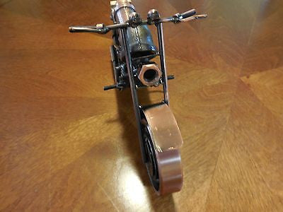 12" HARLEY STYLE MOTORCYCLE METAL COPPER ART HAND CRAFT WESTERN HOME BAR DECOR