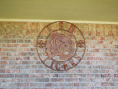 LSU TIGERS METAL CUSTOM VINTAGE CRAFT ART SIGN  WESTERN HOME DECOR 12,18",24",32",36"