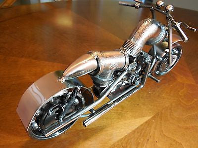 12" HARLEY STYLE MOTORCYCLE METAL COPPER ART HAND CRAFT WESTERN HOME BAR DECOR