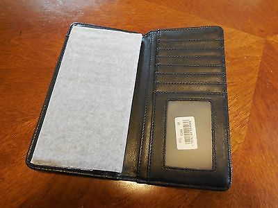 TEXAS LONGHORN CHECKBOOK BI FOLD MEN'S & WOMEN'S GENUINE LEATHER BLACK WALLET