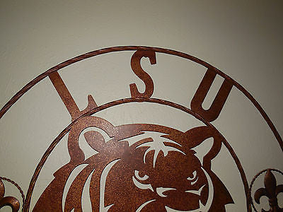 LSU TIGERS METAL CUSTOM VINTAGE CRAFT ART SIGN  WESTERN HOME DECOR 12,18",24",32",36"