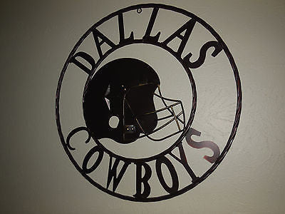 24" DALLAS COWBOYS HELMET CUSTOM VINTAGE METAL WALL ART WESTERN HOME DECOR VINTAGE RUSTIC BRONZE NEW