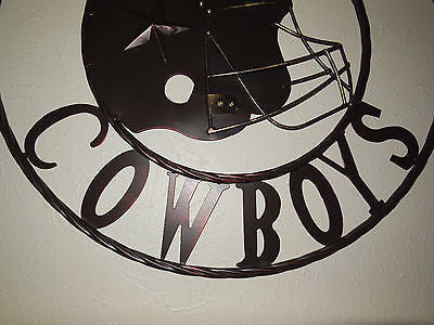 24" DALLAS COWBOYS HELMET CUSTOM VINTAGE METAL WALL ART WESTERN HOME DECOR VINTAGE RUSTIC BRONZE NEW