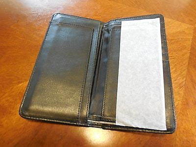 TEXAS LONGHORN CHECKBOOK BI FOLD MEN'S & WOMEN'S GENUINE LEATHER BLACK WALLET
