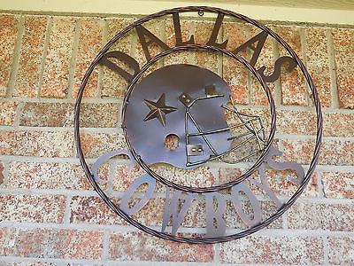 24" DALLAS COWBOYS HELMET CUSTOM VINTAGE METAL WALL ART WESTERN HOME DECOR VINTAGE RUSTIC BRONZE NEW