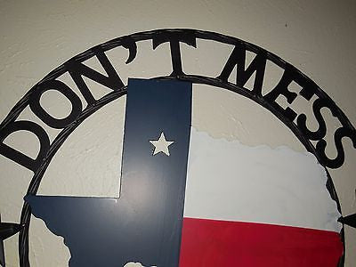 24" DON'T MESS WITH TEXAS MAP BARN METAL SIGN WALL DECOR WESTERN HOME DECOR NEW HANDMADE #EH12839