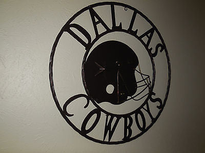 24" DALLAS COWBOYS HELMET CUSTOM VINTAGE METAL WALL ART WESTERN HOME DECOR VINTAGE RUSTIC BRONZE NEW
