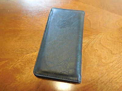 TEXAS LONGHORN CHECKBOOK BI FOLD MEN'S & WOMEN'S GENUINE LEATHER BLACK WALLET