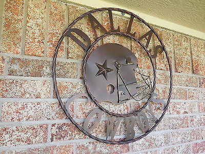 24" DALLAS COWBOYS HELMET CUSTOM VINTAGE METAL WALL ART WESTERN HOME DECOR VINTAGE RUSTIC BRONZE NEW