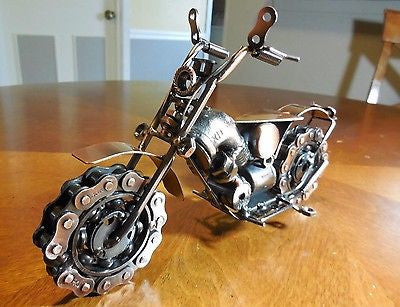 12" HARLEY CRUISER MOTORCYCLE METAL COPPER BAR DECOR NEW