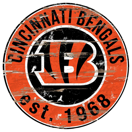 #W106 CINCINNATI BENGALS MDF WOOD NFL TEAM SIGN CUSTOM VINTAGE CRAFT WESTERN HOME DECOR OFFICIAL LICENSED PRODUCT