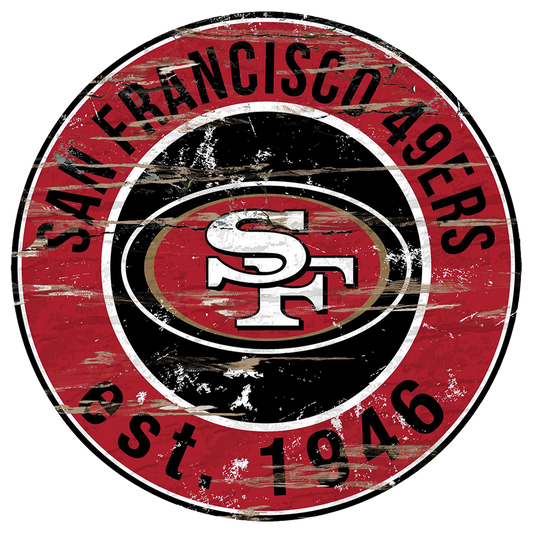 #W116 SAN FRANCISCO 49ERS MDF WOOD NFL TEAM SIGN CUSTOM VINTAGE CRAFT WESTERN HOME DECOR OFFICIAL LICENSED PRODUCT