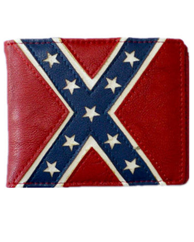 REBEL FLAG WALLET BI FOLD LEATHER WALLET WESTERN FASHION LEATHER CRAFT HANDMADE NEW