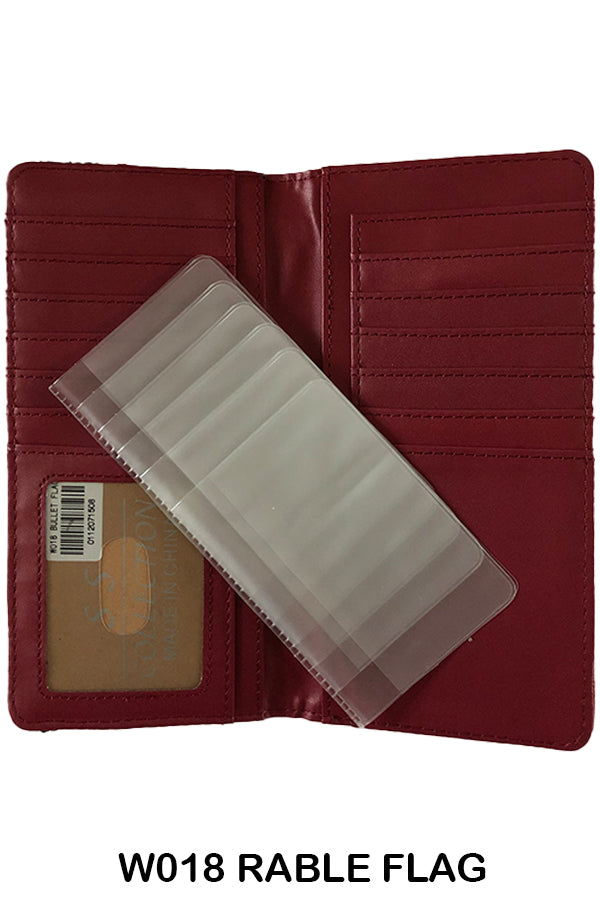 REBEL FLAG WALLET CHECK BOOK LEATHER WALLET WESTERN FASHION HANDMADE NEW #EH13318
