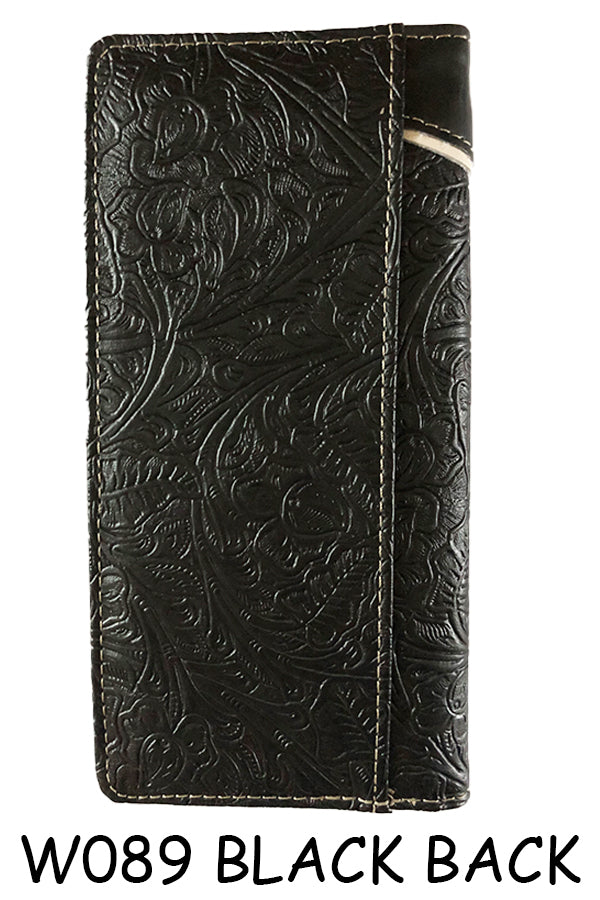 LONESTAR BLACK CHECK BOOK LEAHER WALLET WESTERN FASHION NEW