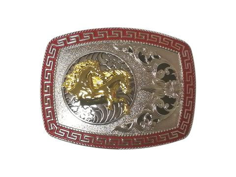 DOUBLE HORSE RUNNING SQUARE BELT BUCKLE WESTERN BUCKLE FASHION ART NEW #EH12288