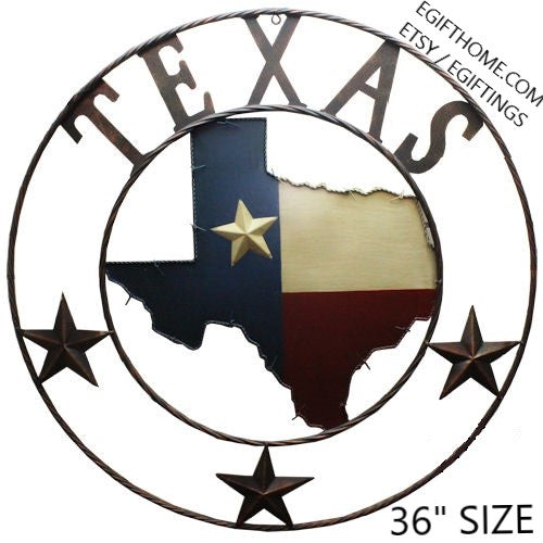 36", 24" STATE OF TEXAS MAP BARN METAL RED WHITE BLUE MAP WESTERN HOME DECOR BRAND NEW