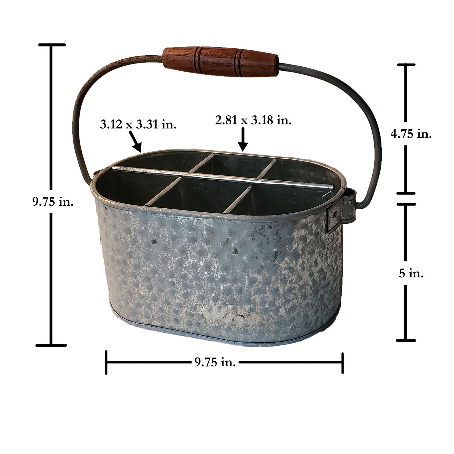 #IH_11092 CADDY GALV. WINE BOTTLE STANDS 9.75" BUCKET WESTERN HOME DECOR NEW 9.75"L X 9.75"HIGH